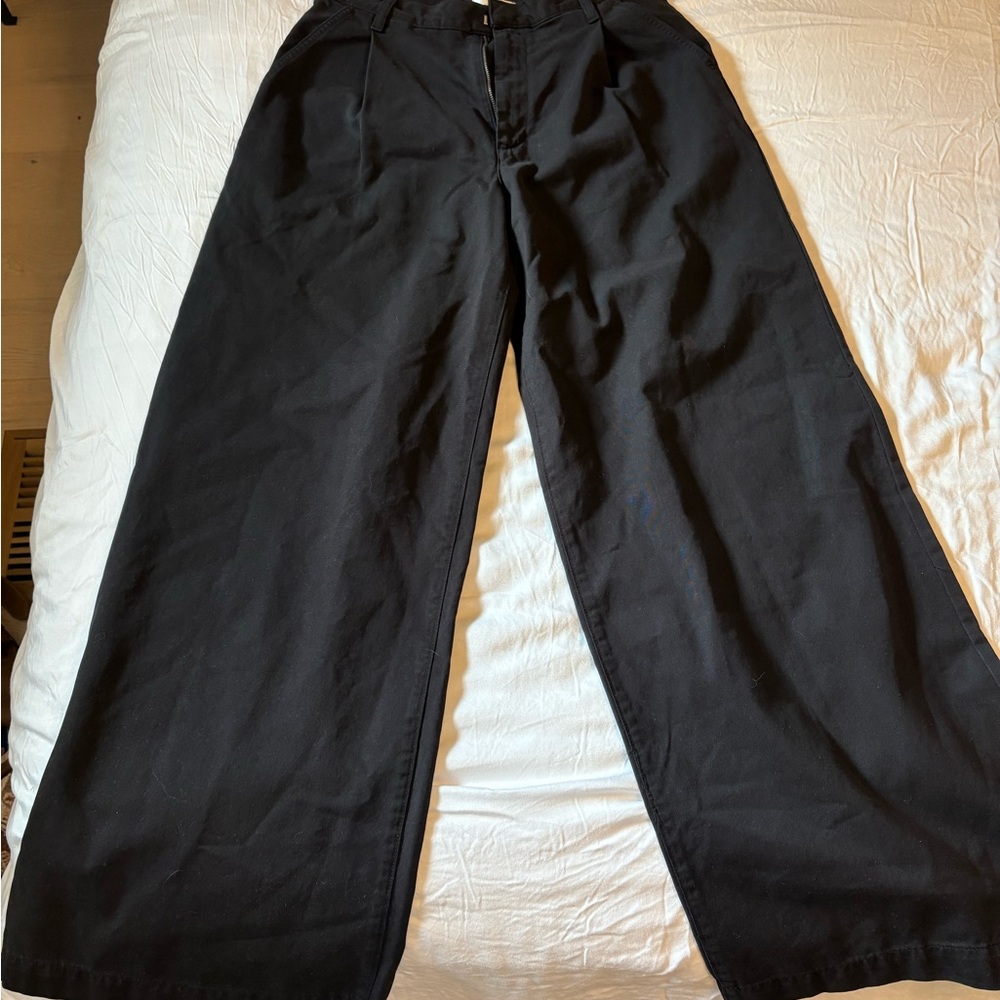 Agolde Black Wide-Leg Trousers